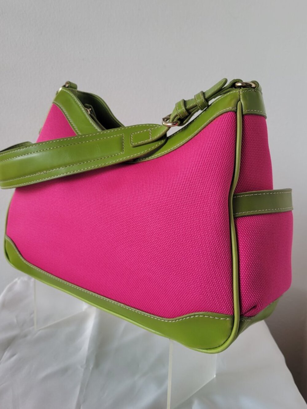 NWOT Vintage Y2K Liz Claiborne Colorblock Canvas Shoulder Bag - Picture 12 of 16